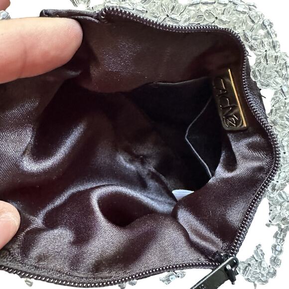 Cache Black Beaded Small Evening Shoulder Purse Handbag Vintage 1980s Handmade - Picture 8 of 9